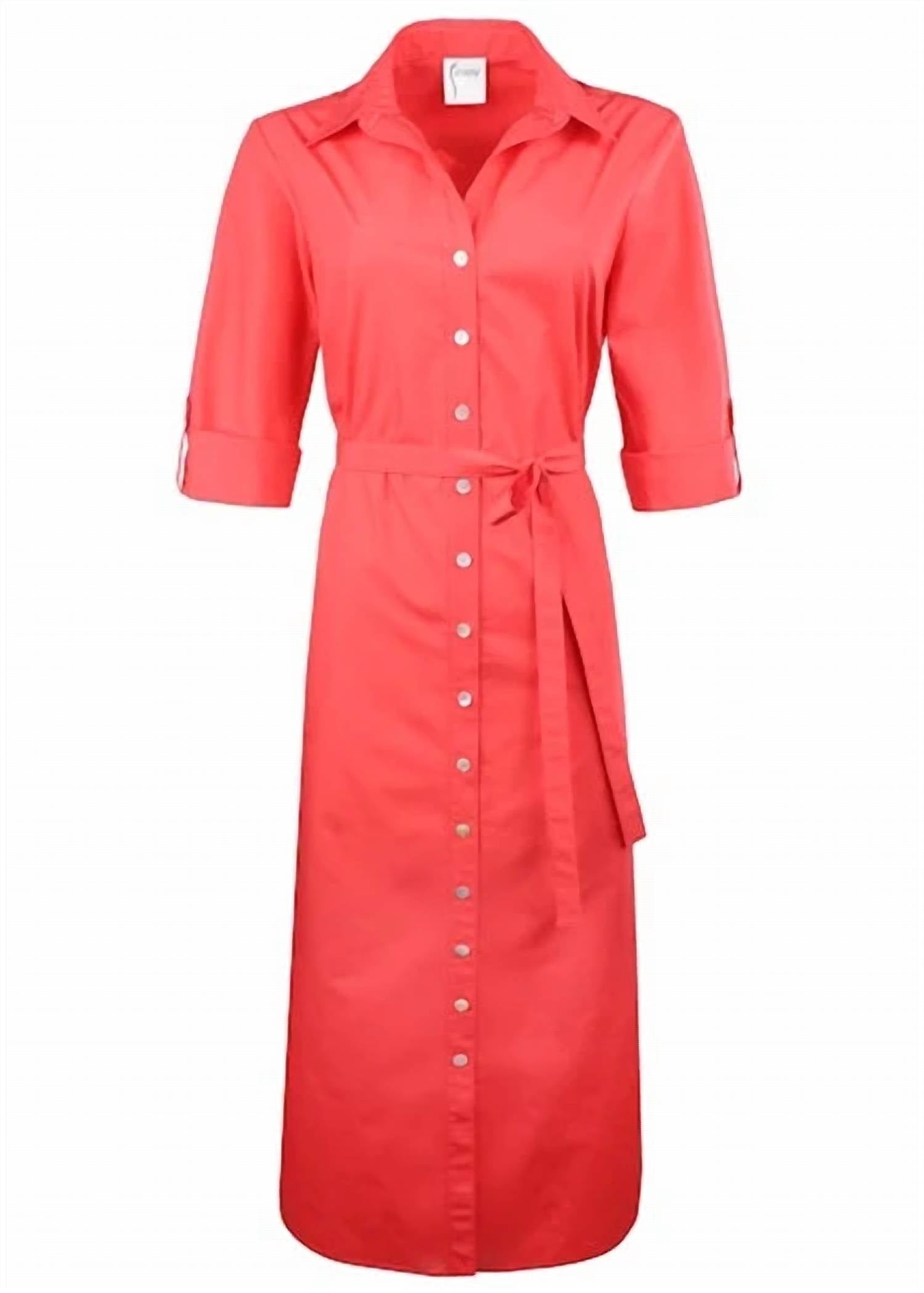 Finley - Quarter Sleeve Long Alex Shirtdress