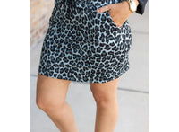 Julia Rose Stella Jogger Skirt in snow leopard 1 - women's skirt - detail view