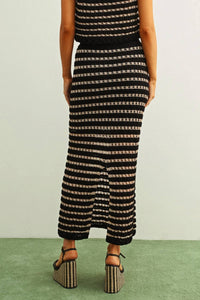 Nyland - Kerensa Crochet Knit Straight Long Skirt