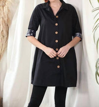 Kikisol - A-Line Jacket With Buttons & Pockets