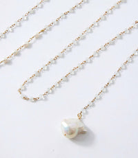 Native Gem - Women's Pearl And Moonstone Necklace