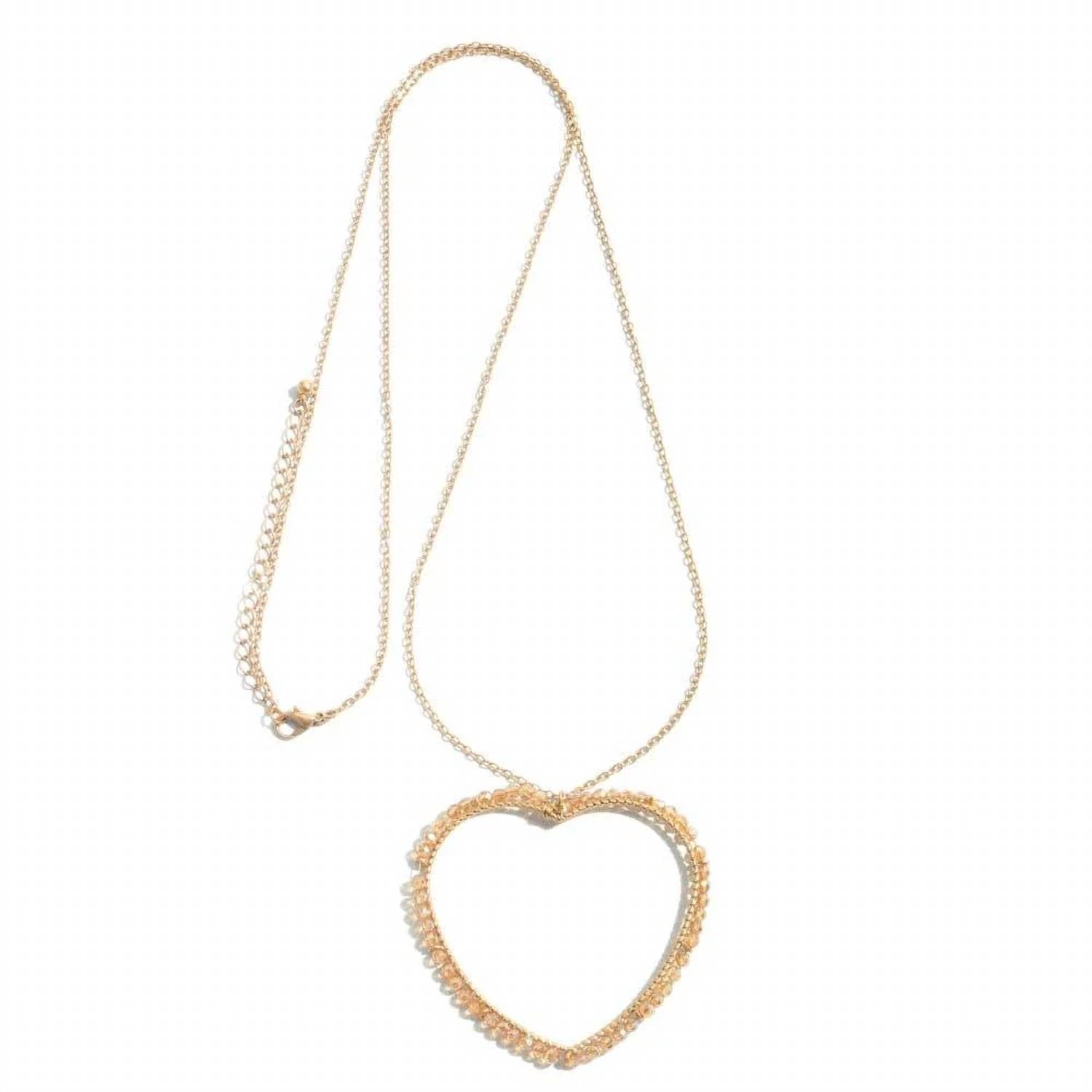 Judson & Co. - Women's Beaded Heart Pendant Necklace