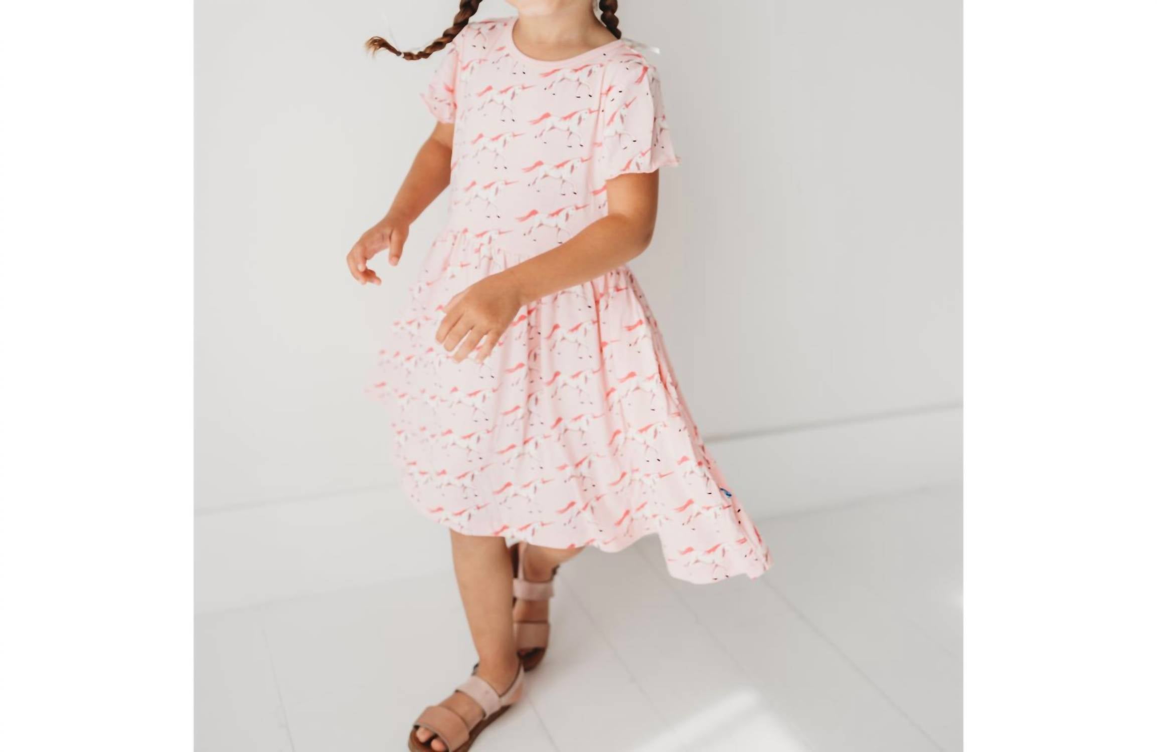 Kickee - Flutter Sleeve Twirl Dress with Pockets