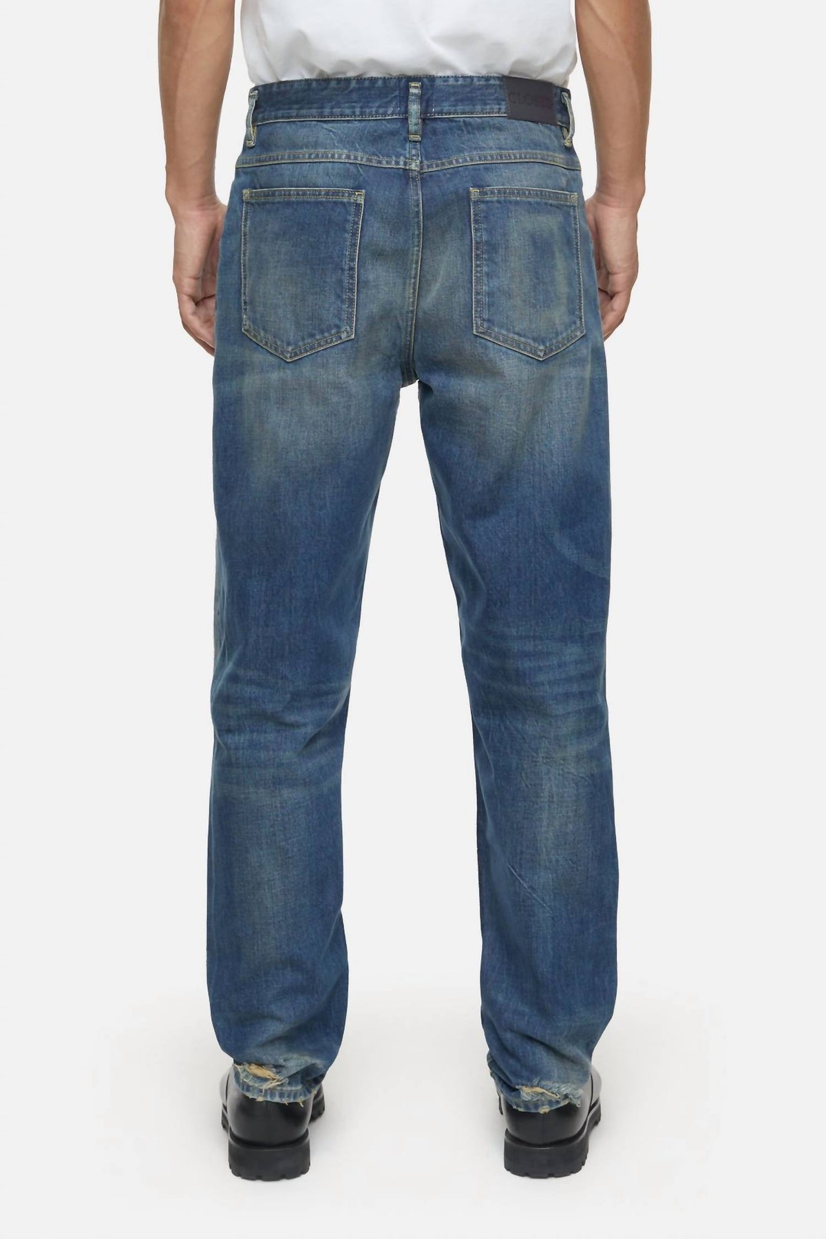 CLOSED X-lent Tapered Relaxed Jeans in mid blue - men's jeans - detail view