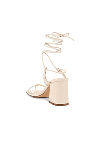 RAYE Women's Voyage Heel Leather Square Toe Sandals in bone white - women's sandal - alternate view