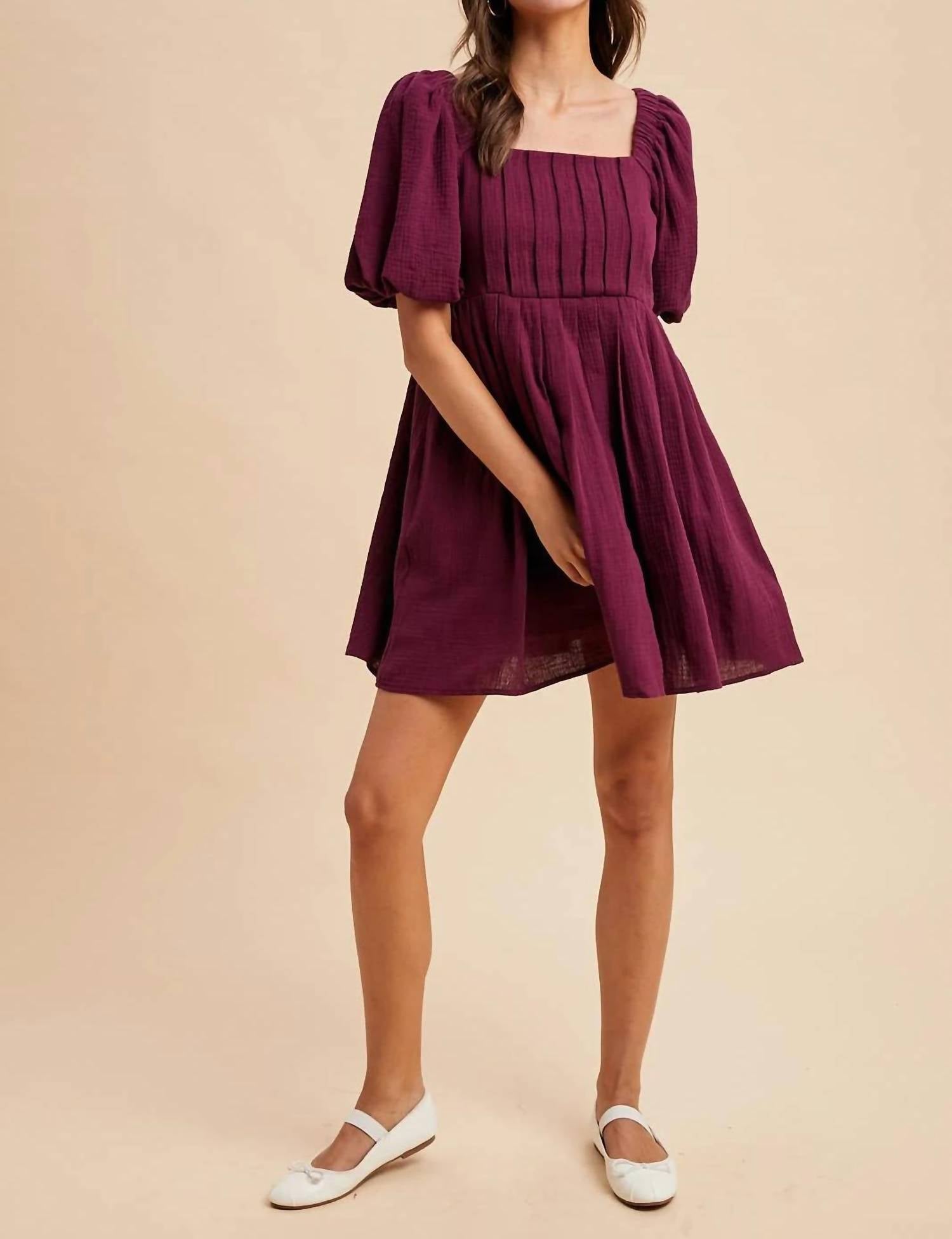 In-Loom - Cotton Box Pleat Mini Dress