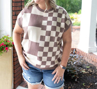 First Love Coffee Shop Knit Top in taupe coco brown - women's sweater - view 4
