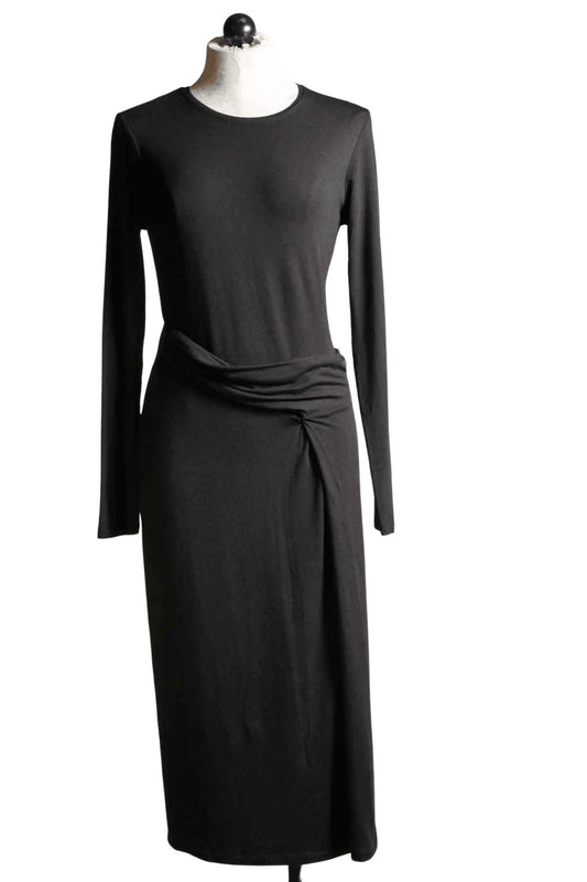 SIDE DRAPE MIDI DRESS