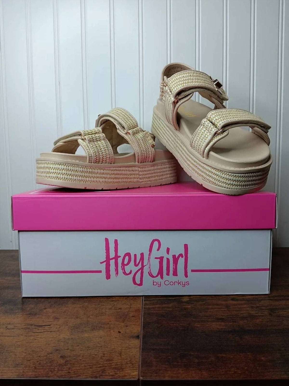 Corkys Footwear - Women's Go For It Raffia Platform Sandal