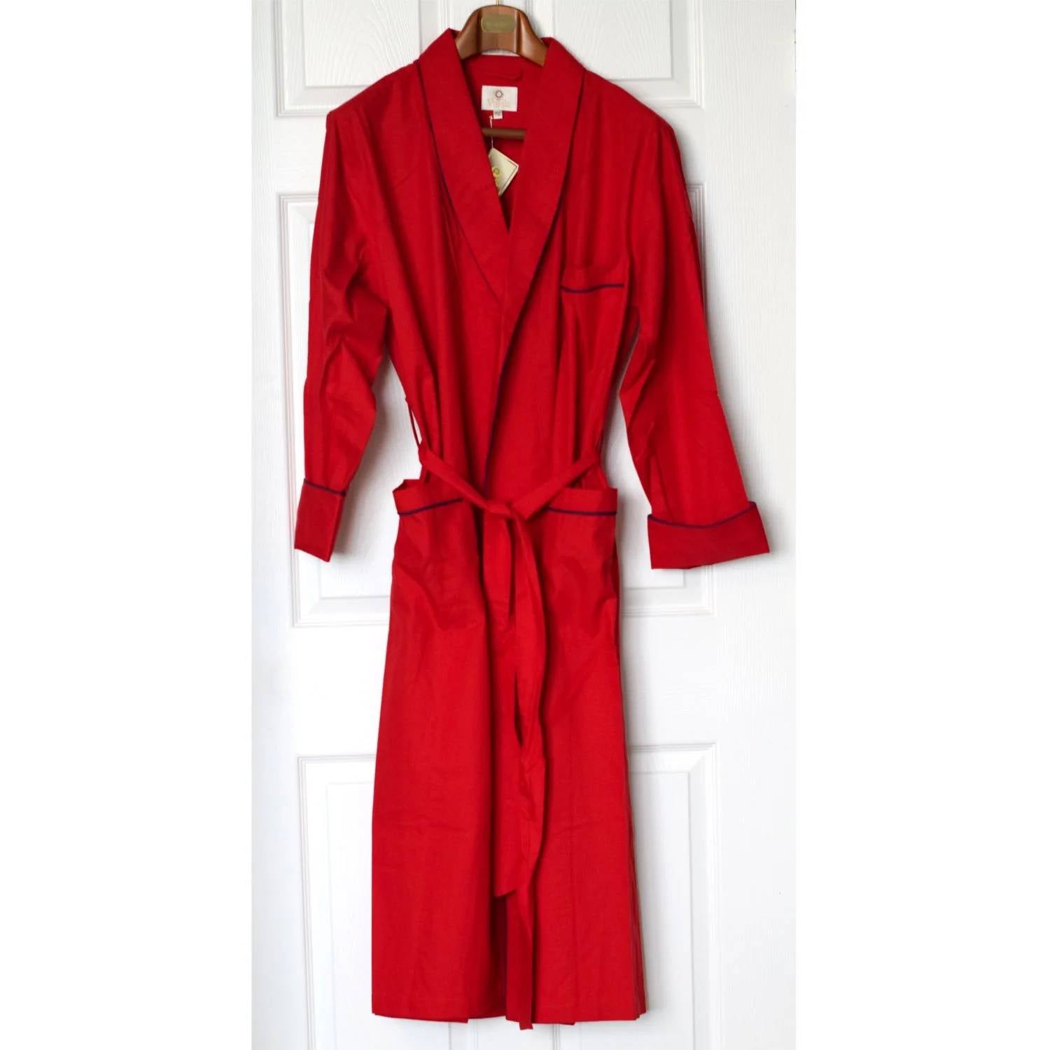 Viyella - Belted Waist Robe With Piping