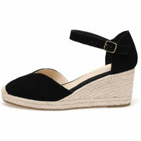 Tonivis - Women's Wedge Espadrille Ankle Strap Sandals