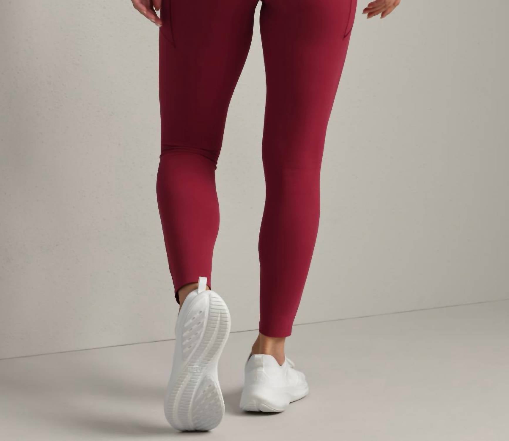 RHONE Revive 7/8 Pocket Legging in cranberry - women's pants - detail view