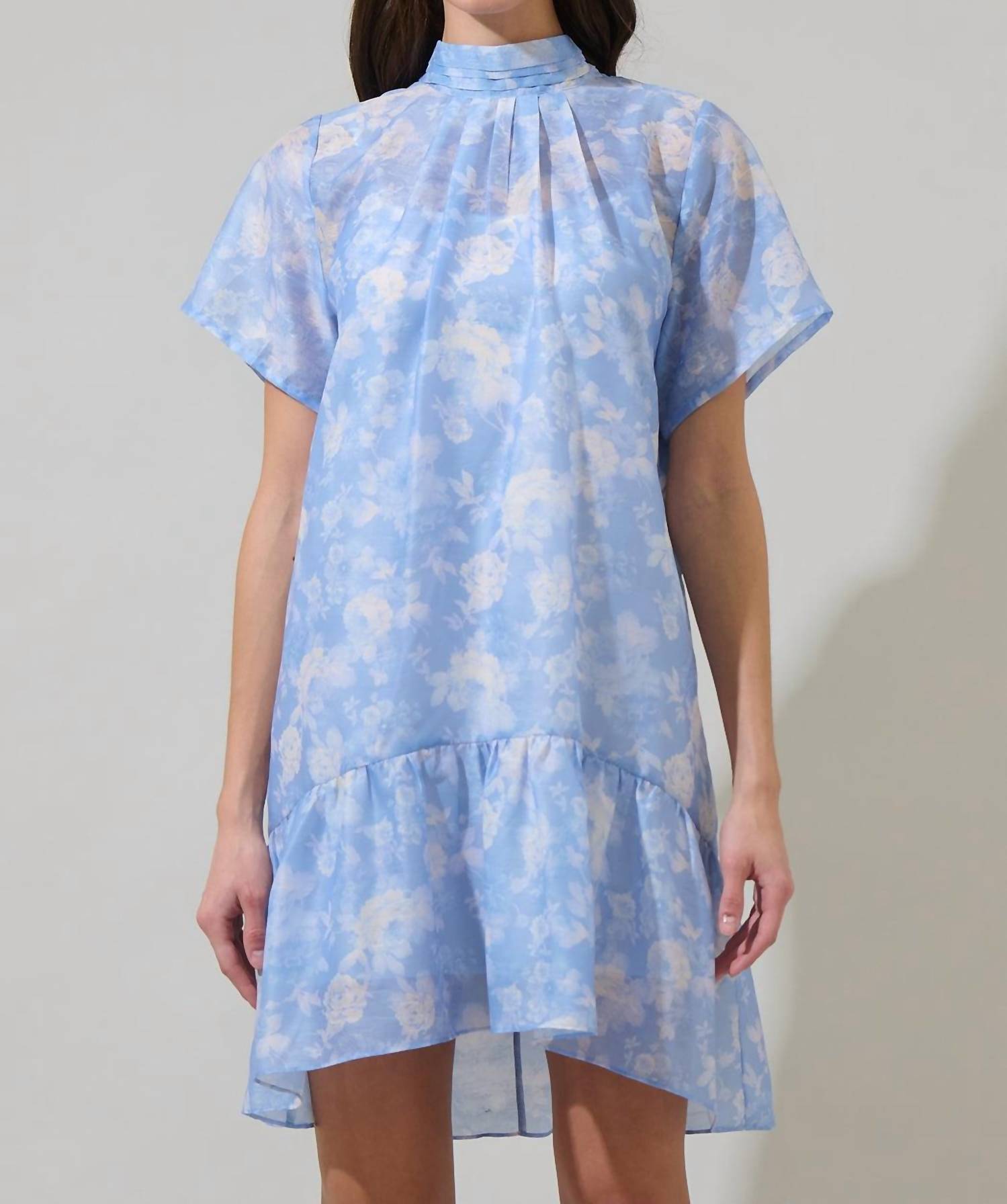 SUGARLIPS Jule Floral Mini Dress in blue - women's dress