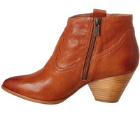 Frye Women's Reina Leather Ankle Boots in cognac - women's shoe - alternate view