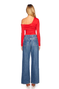 Susana Monaco - One Arm Off Shoulder Gathered Top