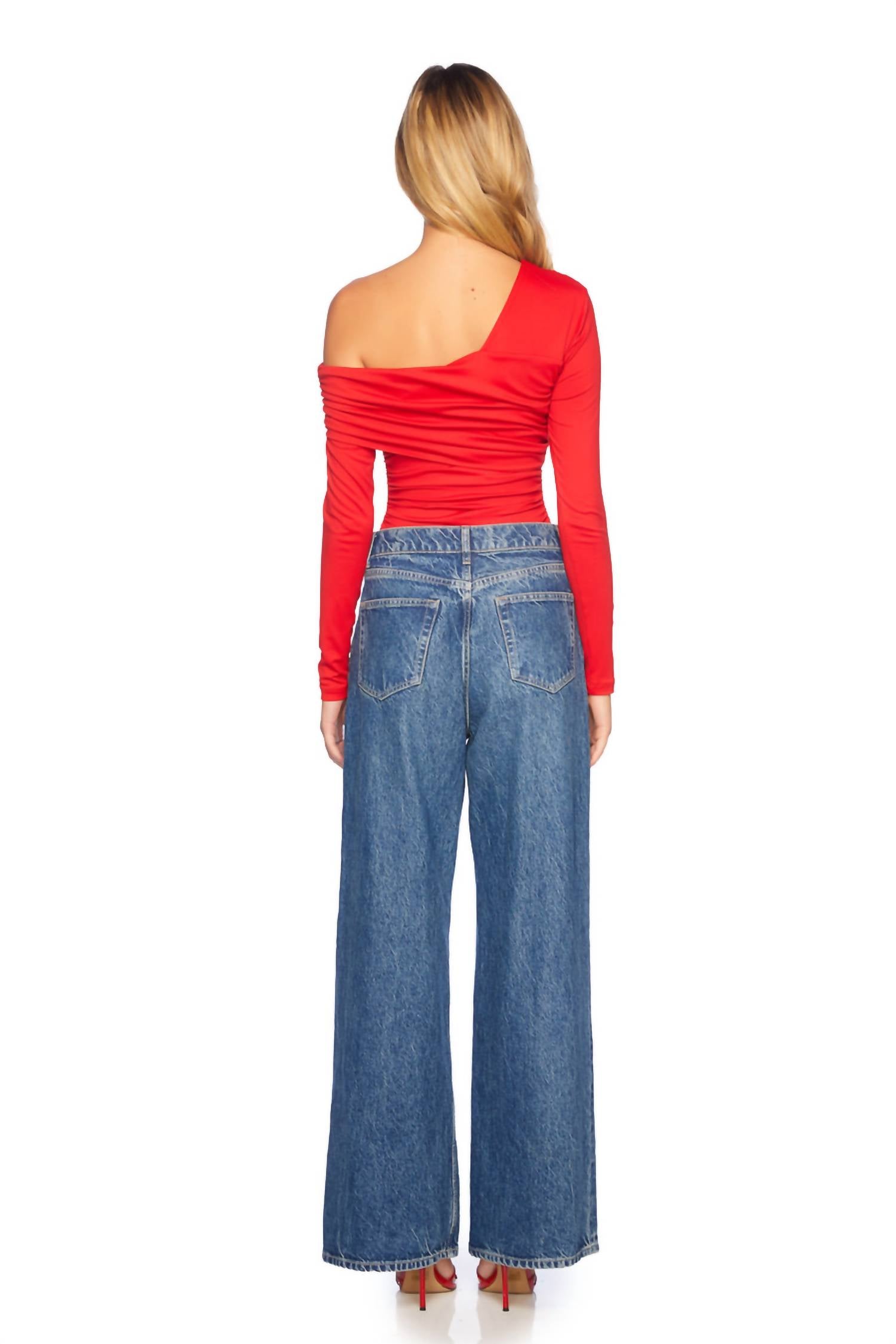 Susana Monaco - One Arm Off Shoulder Gathered Top