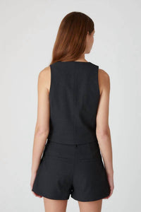 Blank Tailored Plaid Vest in dark grey - women's jacket - view 4