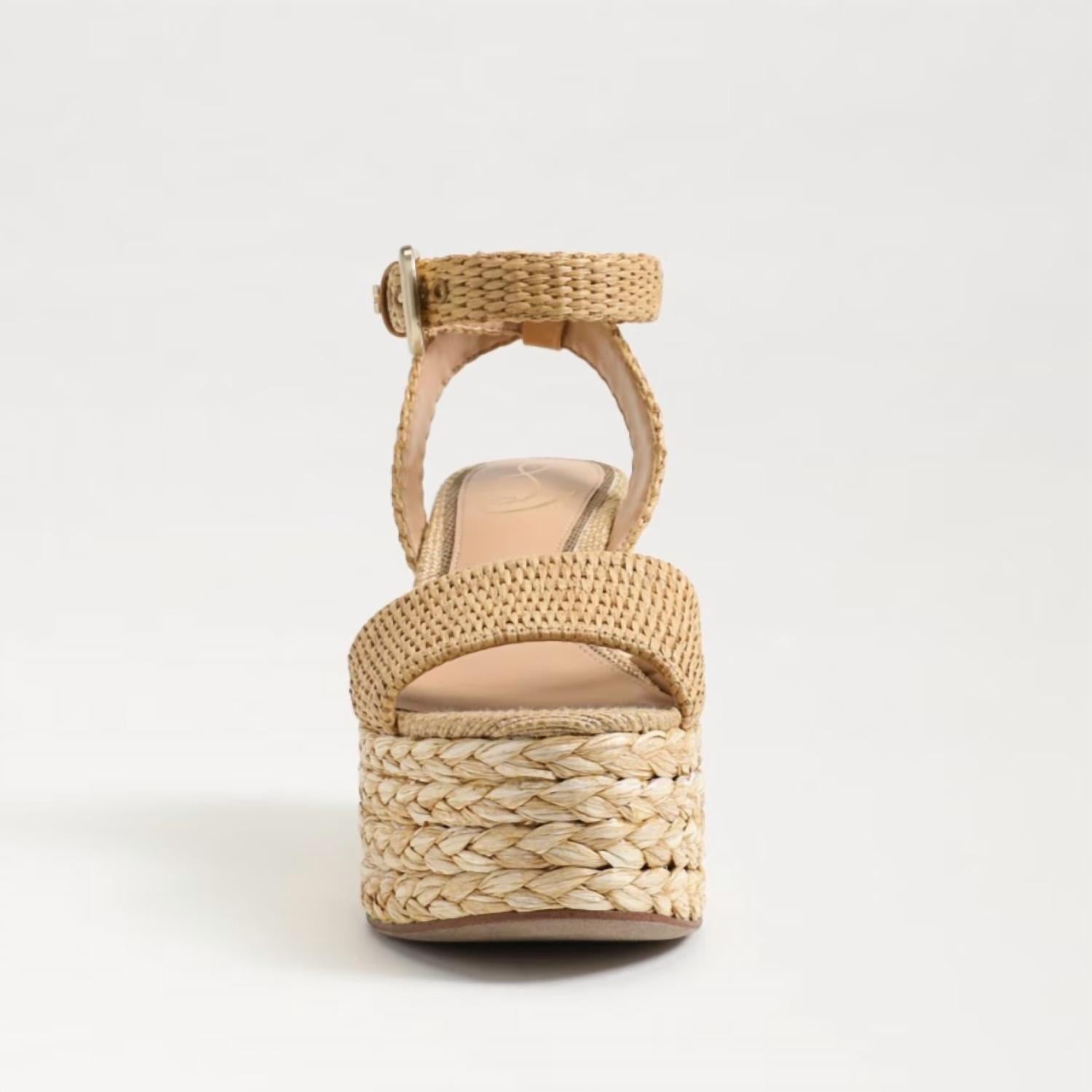Sam Edelman Women's April Platform Sandal in sand raffia - women's sandal - alternate view
