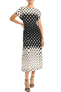 Maggy London - Contrast Geo Print A-line Midi Dress