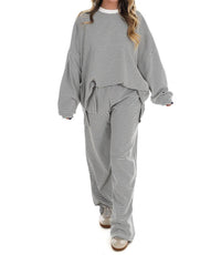 Things Between Made For More Striped Oversized Top in charcoal - women's sweater - view 7