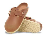 BIRKENSTOCK Women's Boston Big Buckle Leather Clog in cognac - women's shoe