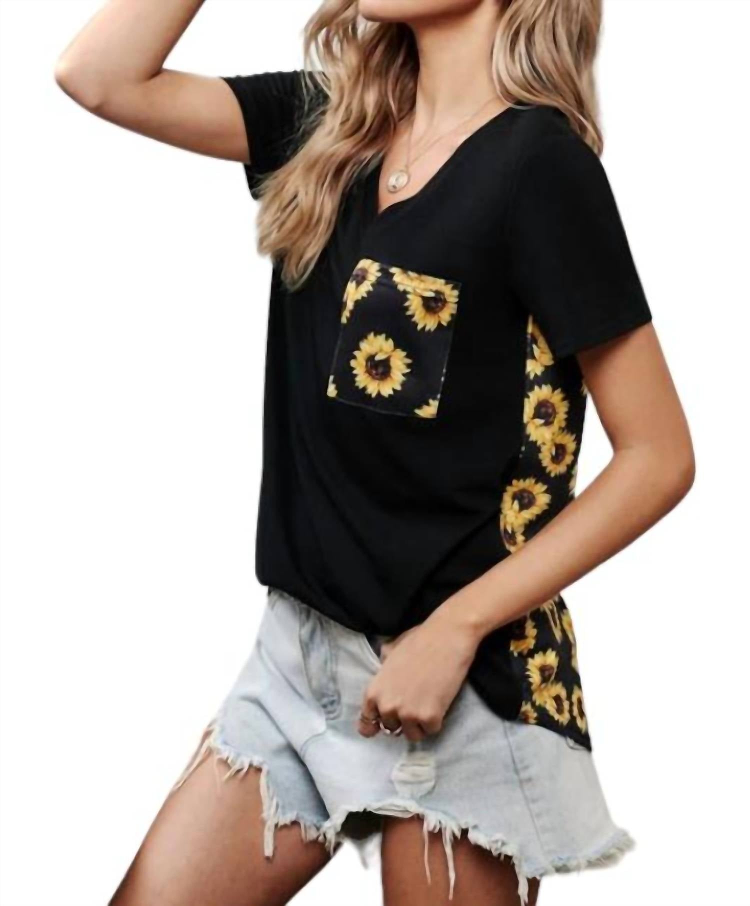 Shiying - Sunflower Pocket Tee