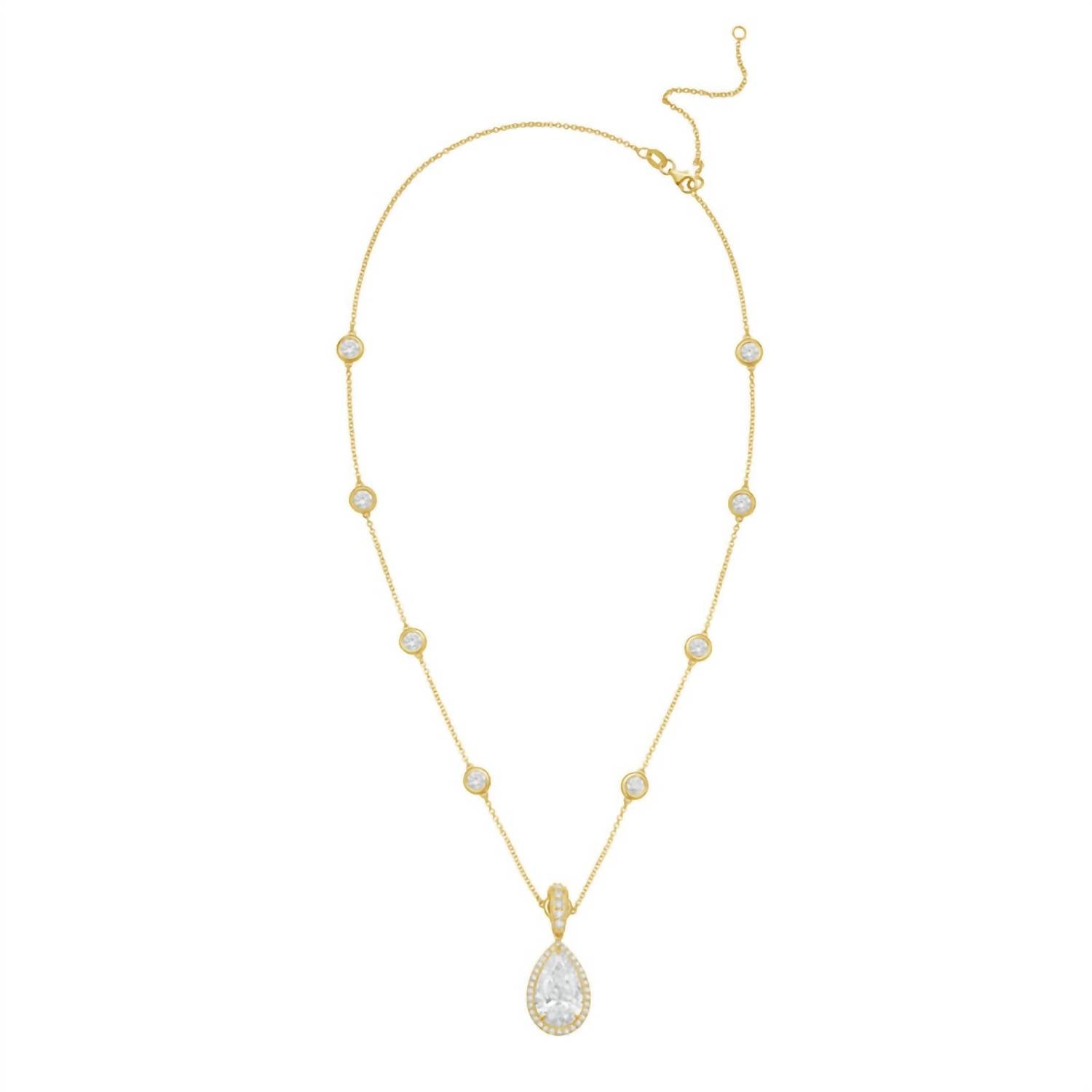 Diana M Jewels - Women's Pear & Round Lab-Grown Diamond Pendant Necklace (12.00 Ct) - Luxe