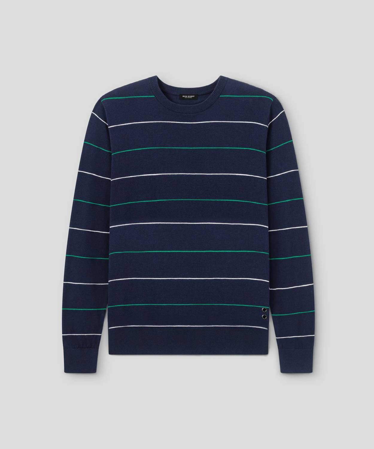Ron Dorff - Cotton-silk Cashmere Sweater With Tennis Stripes