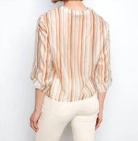 Charlie B - Striped Tencel Blouse With Front Twist