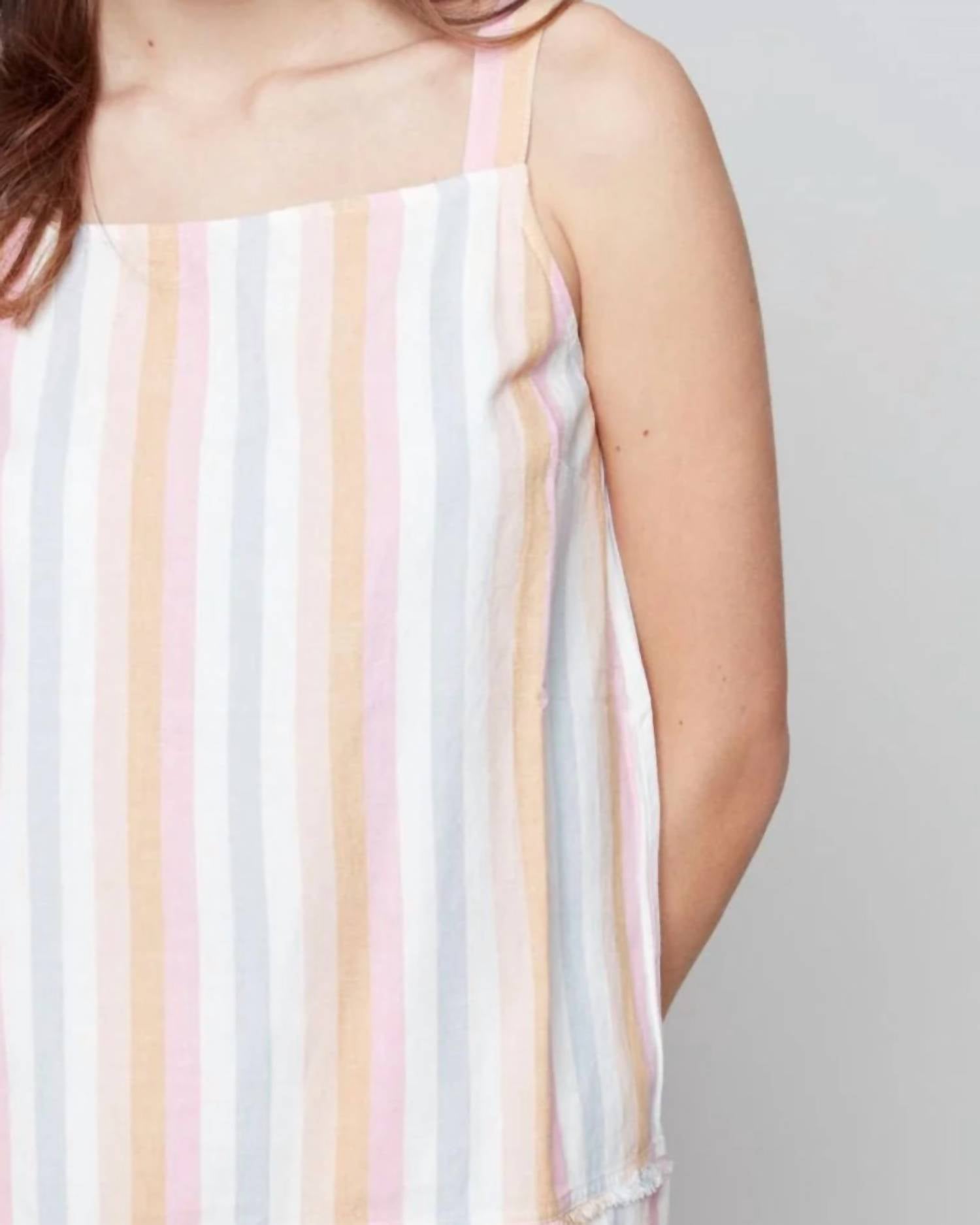 Charlie B - Striped Linen Tank Top