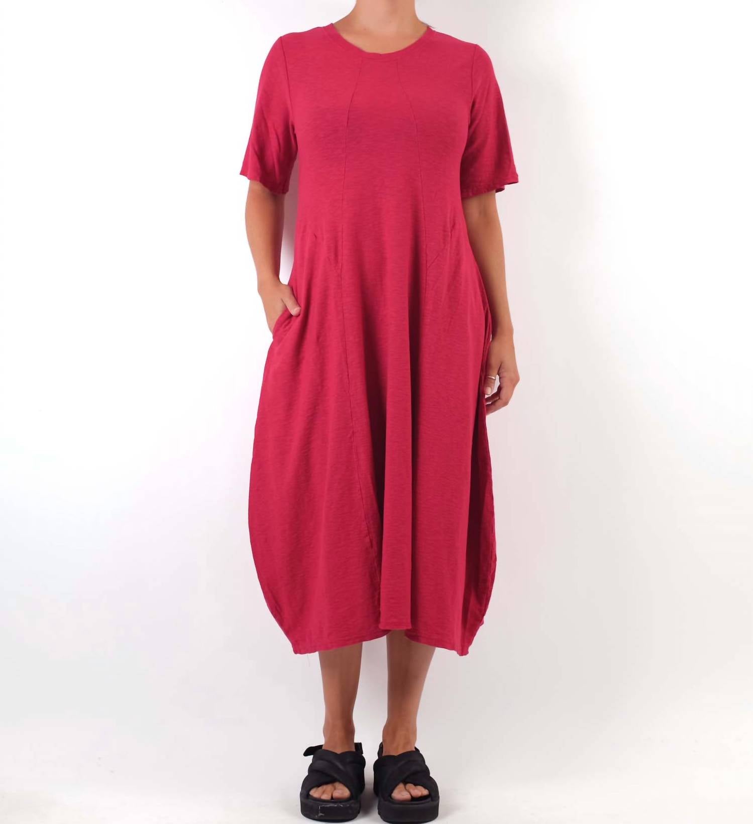 Cut Loose - Seamed Short Sleeve Midi Dress