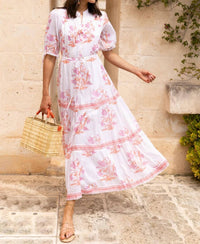 Oliphant - Cinched Pintuck Maxi Dress