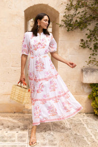 Oliphant - Cinched Pintuck Maxi Dress