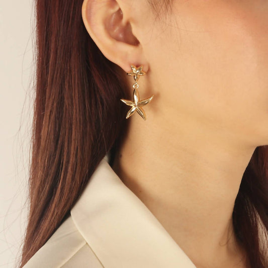 Alv Jewels - Women's Double Star Earrings