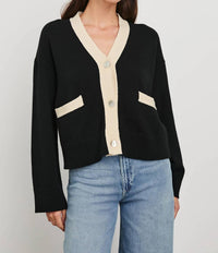 Rails Geneva Cardigan in black ivory 1 - women's cardigan - alternate view