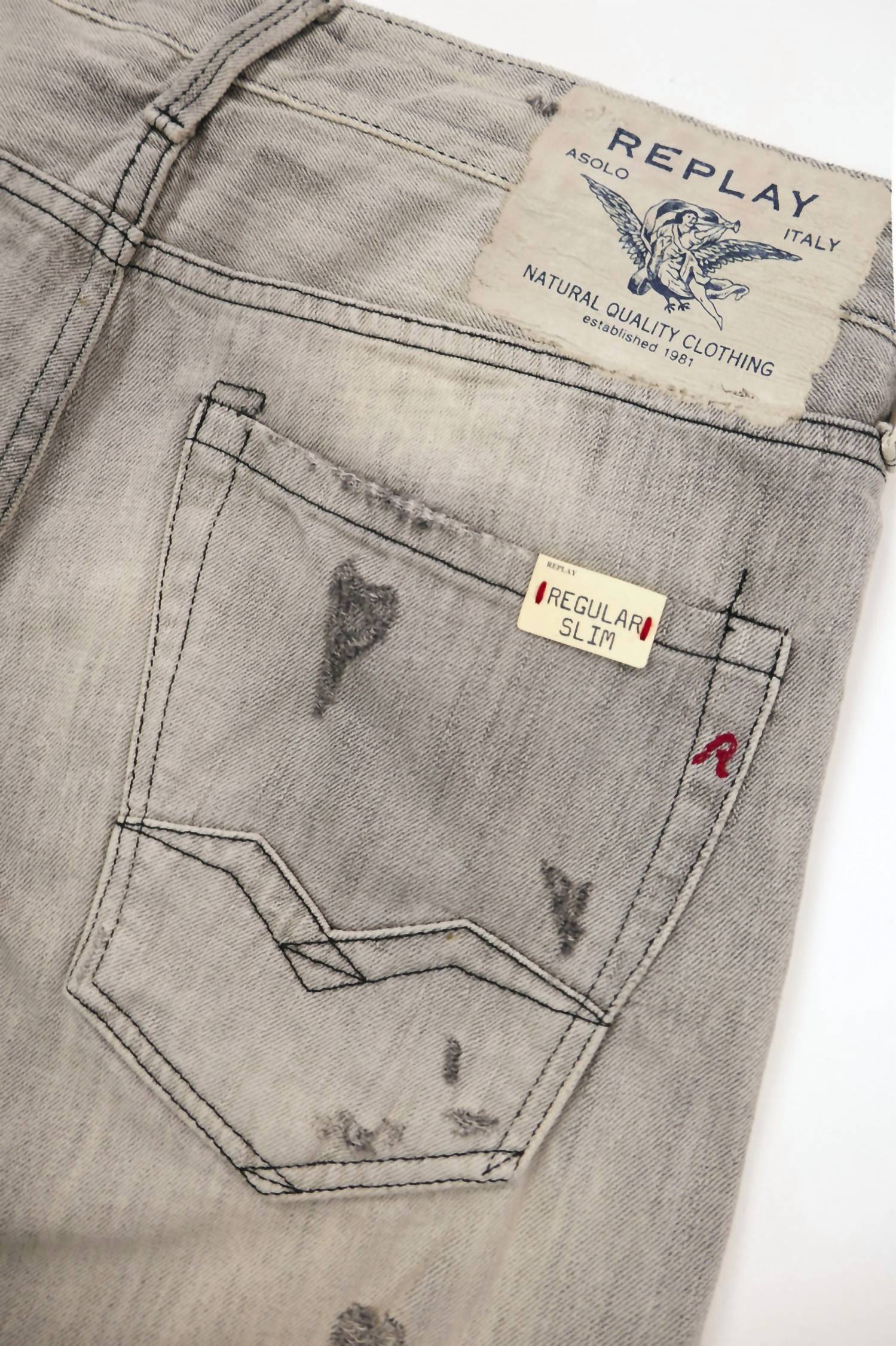 Replay - Men's Distressed Denim Straight Leg Jeans