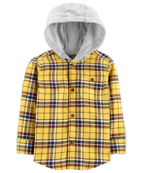 Carter'S - Baby Boys Cotton Hooded Plaid Flannel Shirt