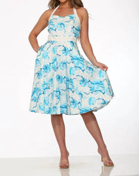 Orchid Bloom - Floral Halter Dress