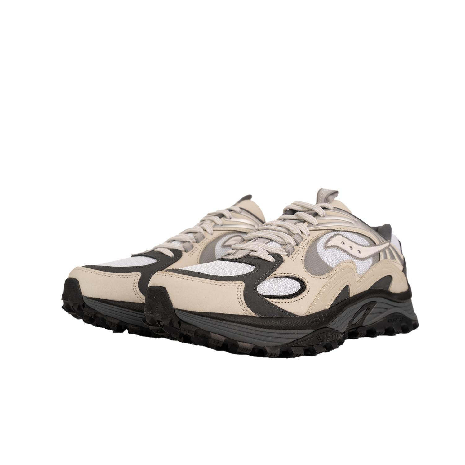 SAUCONY Men's Grid Aura X Sneakers in white silver - men's sneaker - detail view
