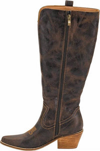Corkys Footwear Women's Hats Off Tall Boots in espresso crinkle - women's shoe - detail view