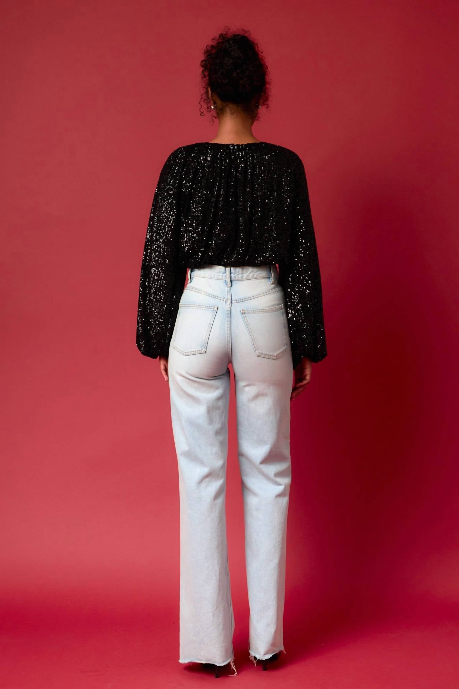 Endless Rose - Sequins Blouson Blouse