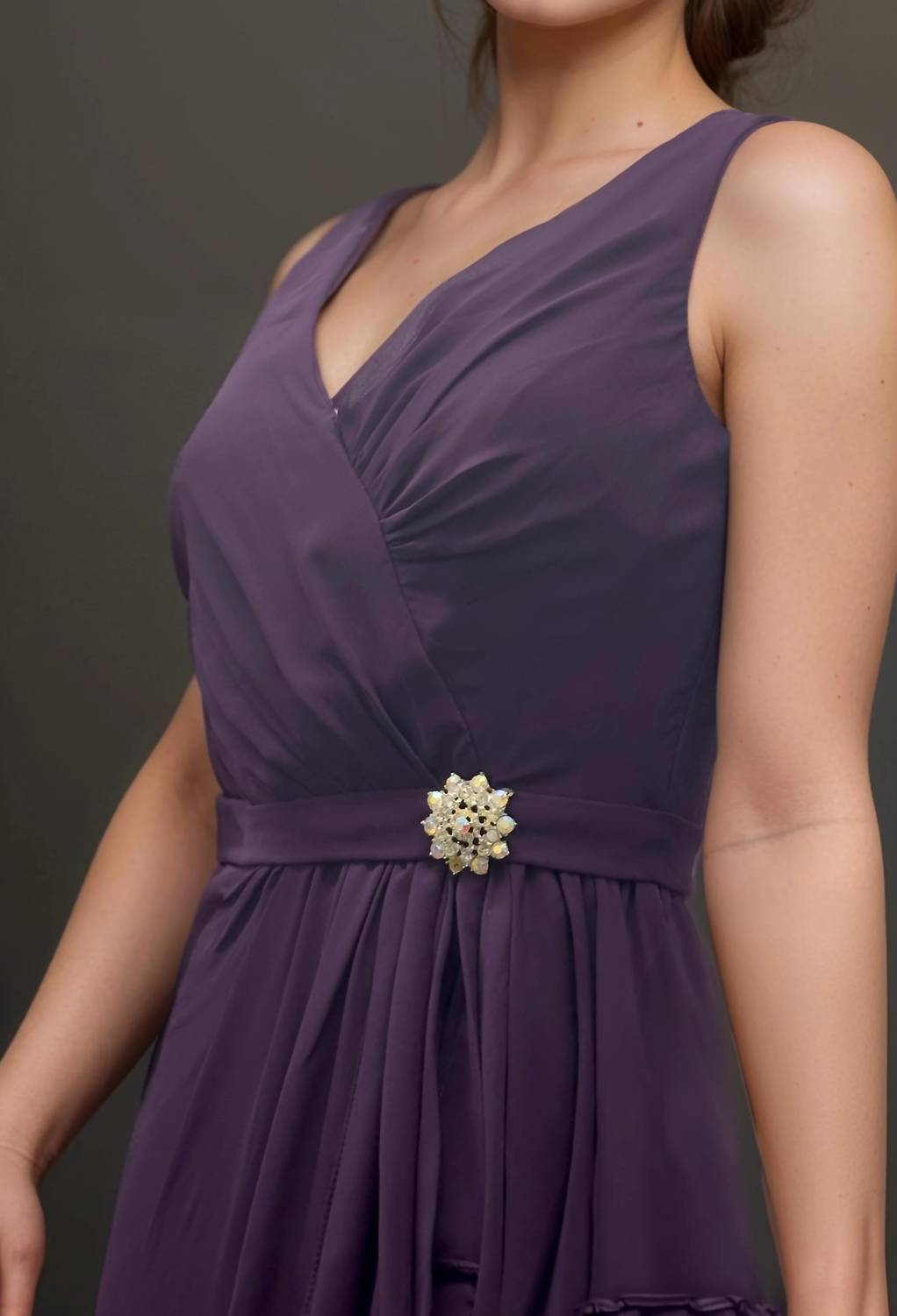 Last Dress - Mirabella Brooch Drape Mini Dress