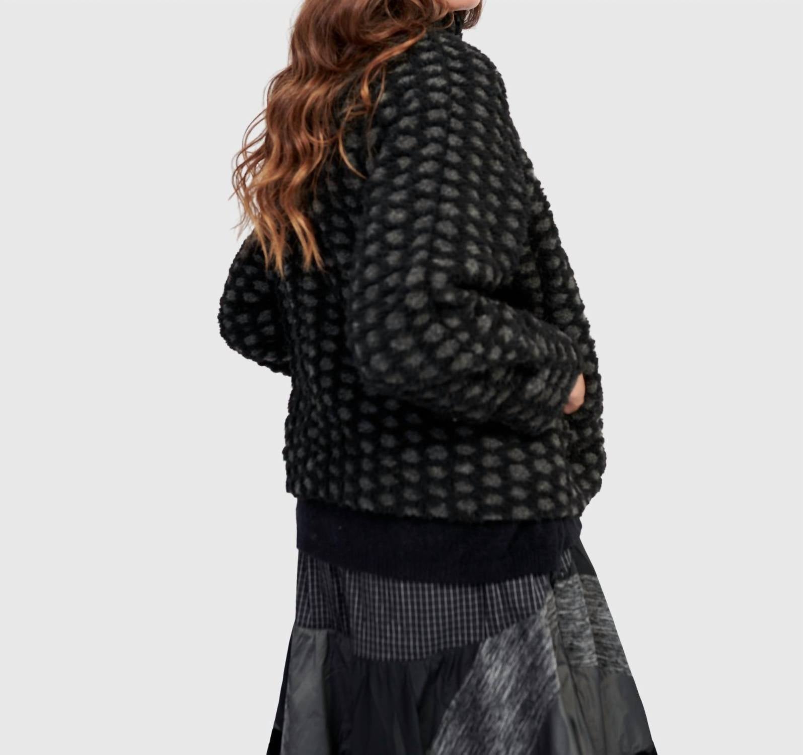 ALEMBIKA Vesper Cozy Moto Jacket in net - women's jacket - view 4