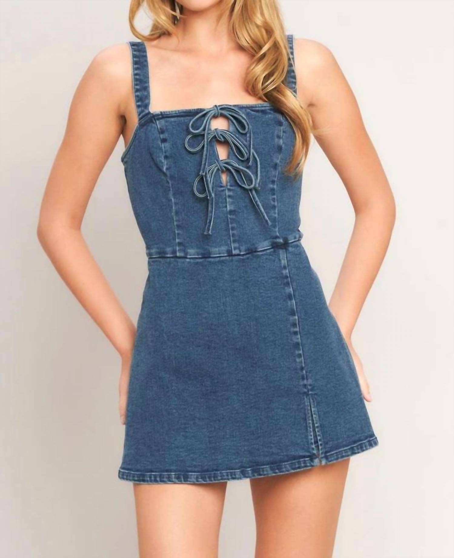 Flying Tomato - First Date Denim Skort Romper