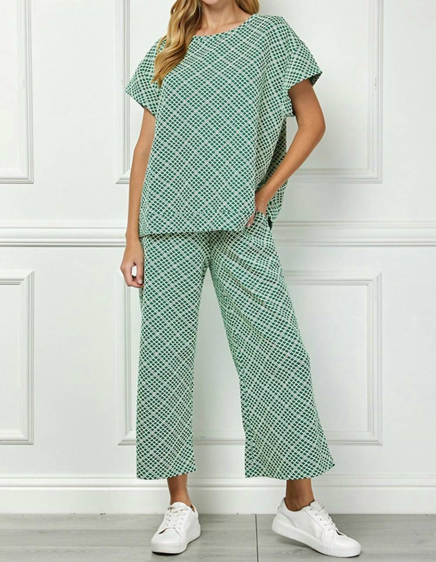 See And Be Seen - Cropped Wide Texture Pants