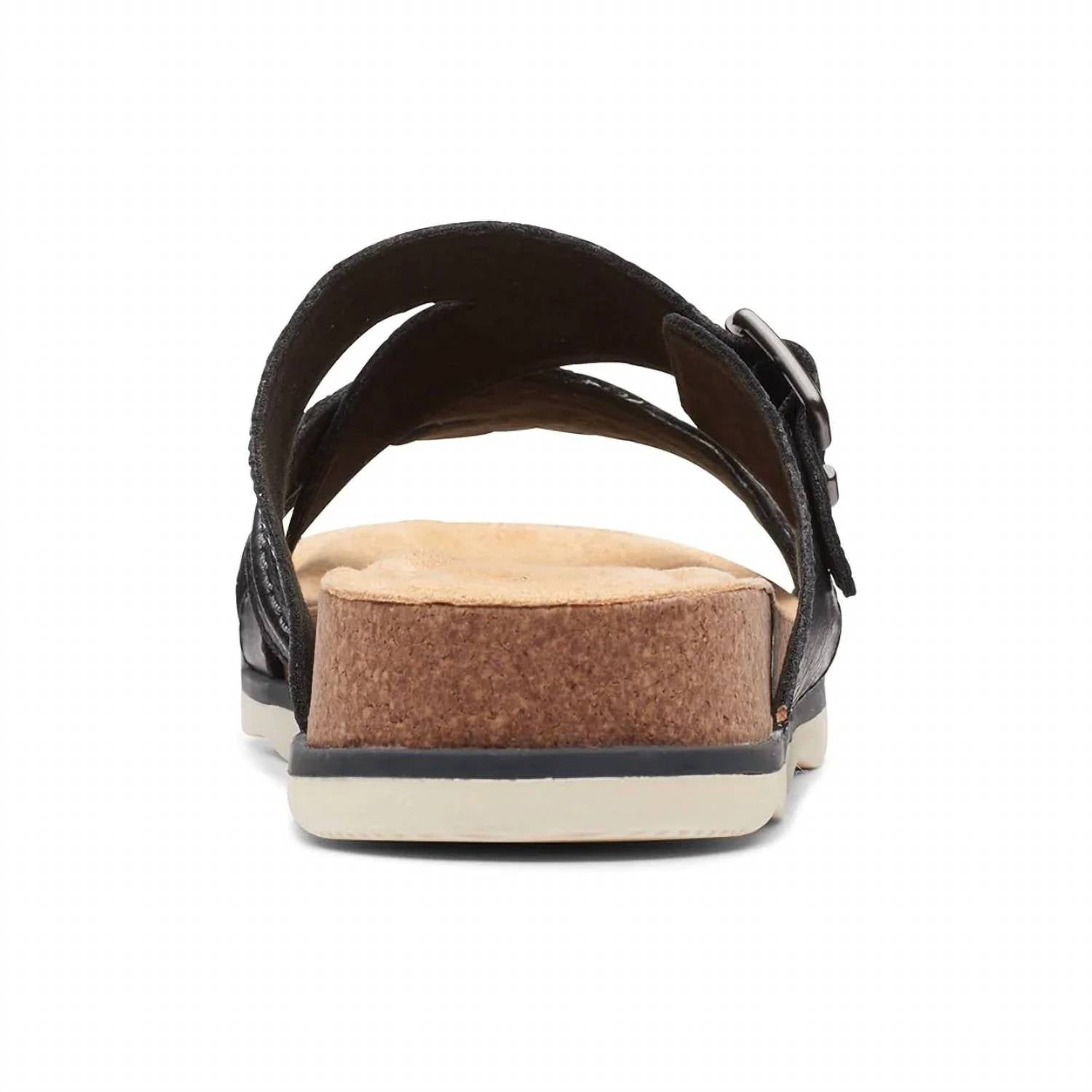 Clarks Women's Brynn Hope Flat Sandal in black leather - women's sandal - view 6
