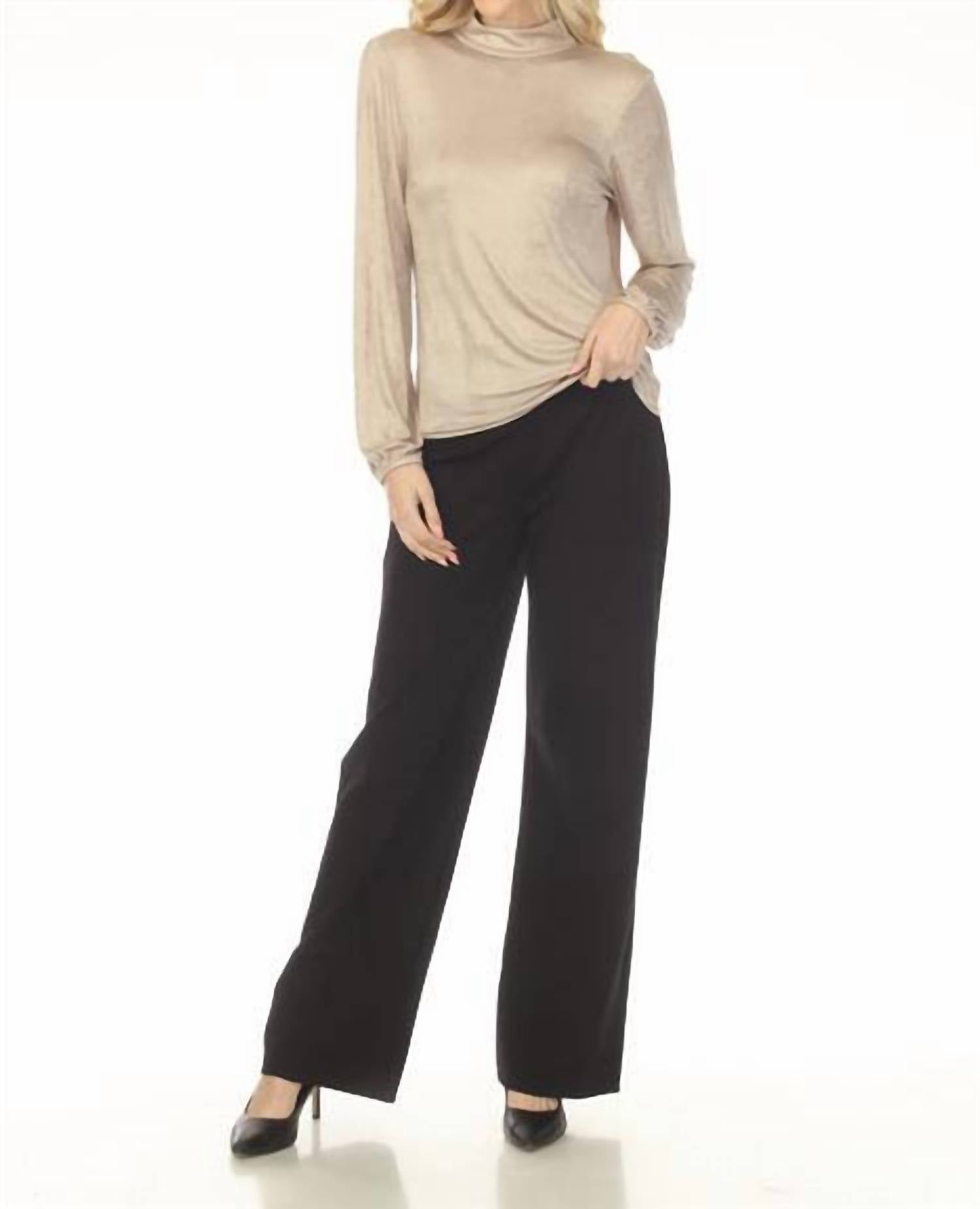 Joseph Ribkoff - Women's Heavy Knit Wide Leg Pull On Pants