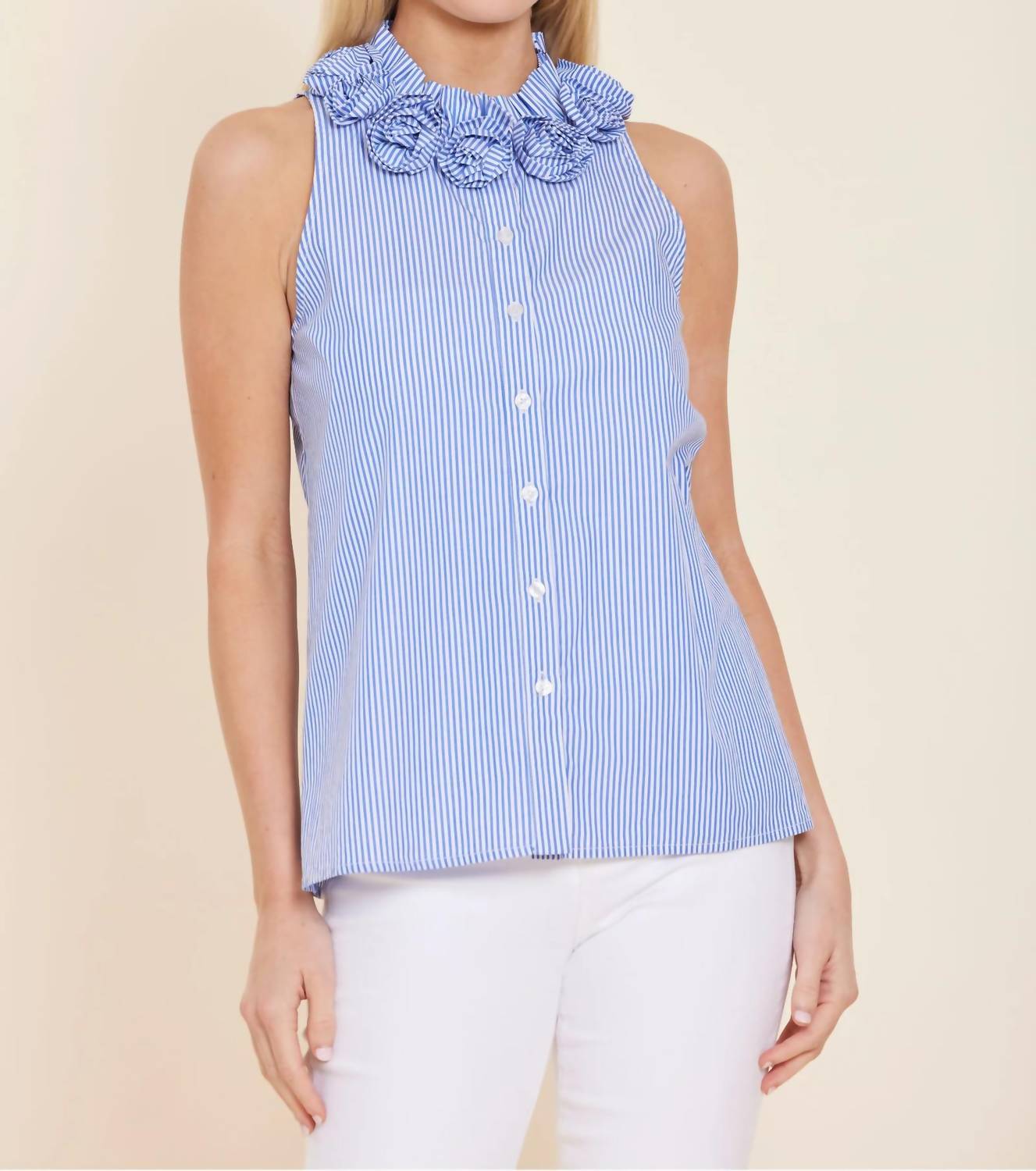 Dolce Cabo - Poplin Rose Bud Sleeveless Top