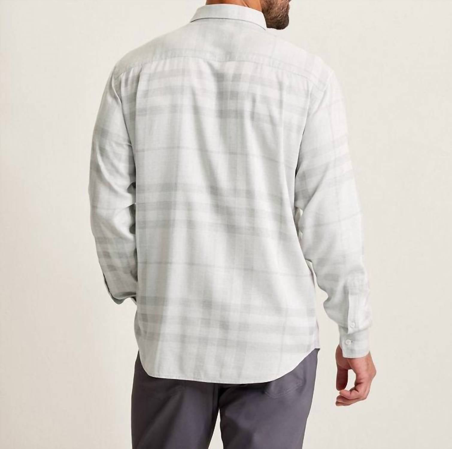 TOMMY BAHAMA Mist Plaid Shirt in silver streak - men's long sleeve top - alternate view