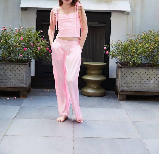 Theme - Paris Satin Wide Leg Pants